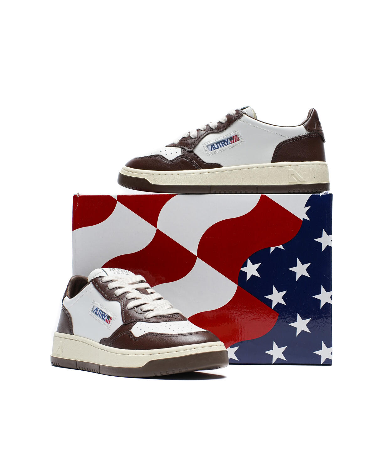 Autry Medalist Low White / Brown - Image 6