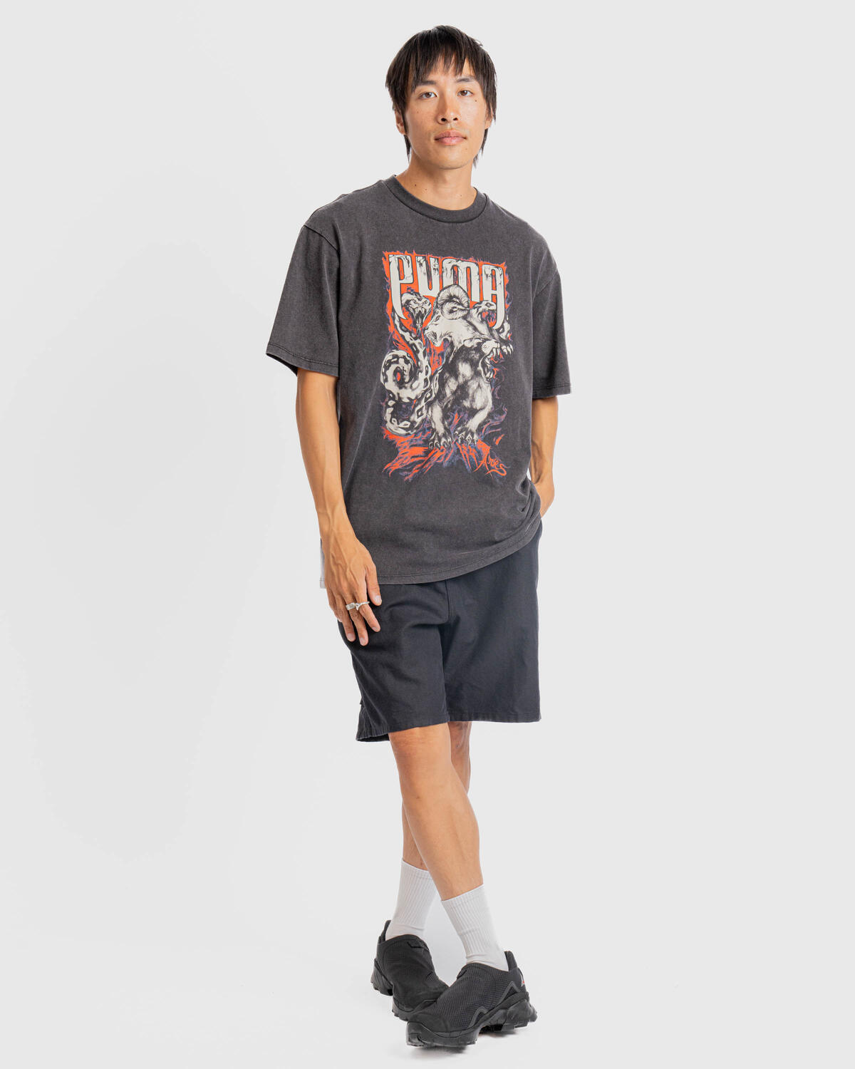 PUMA Aries Chimera Acid Wash Tee 'PUMA Black' - Image 8
