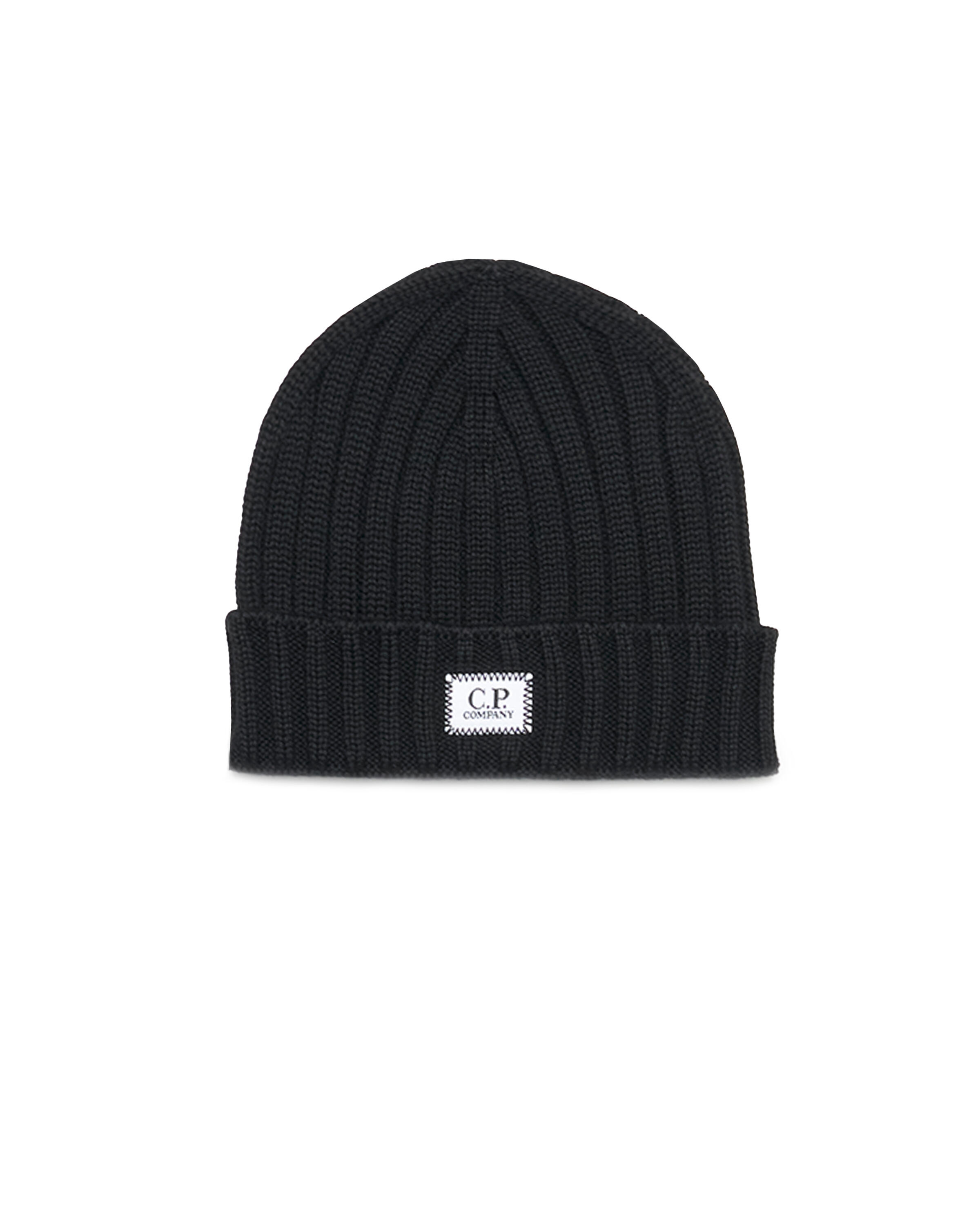 C.P. Company EXTRA FINE MERINO WOOL LOGO BEANIE