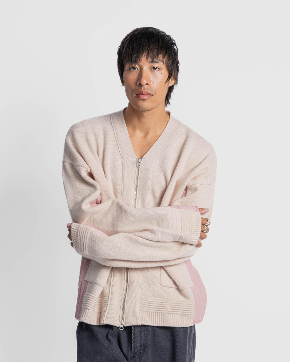 HGBB Studio Salmon Knit Zip-Up - Image 4