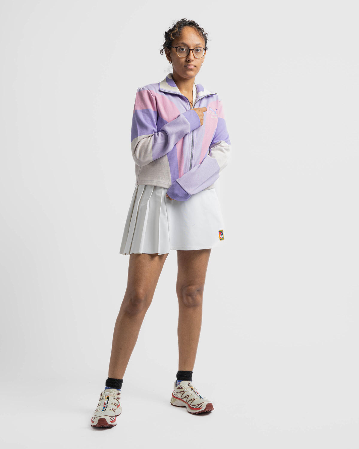 Puma x KidSuper Zip Up Womens Jacket - Purple/Pink - Image 3