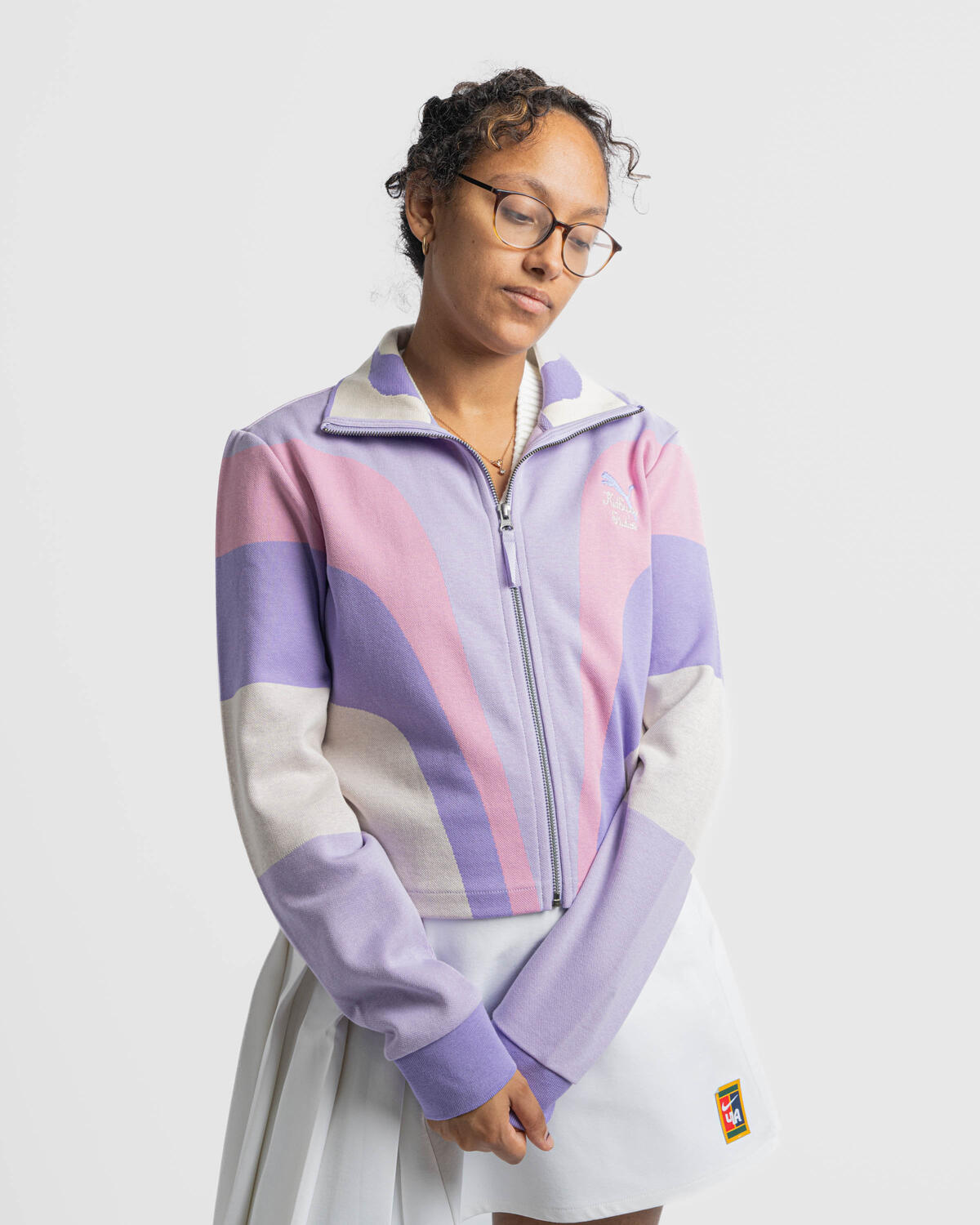 Puma x KidSuper Zip Up Womens Jacket - Purple/Pink - Image 4