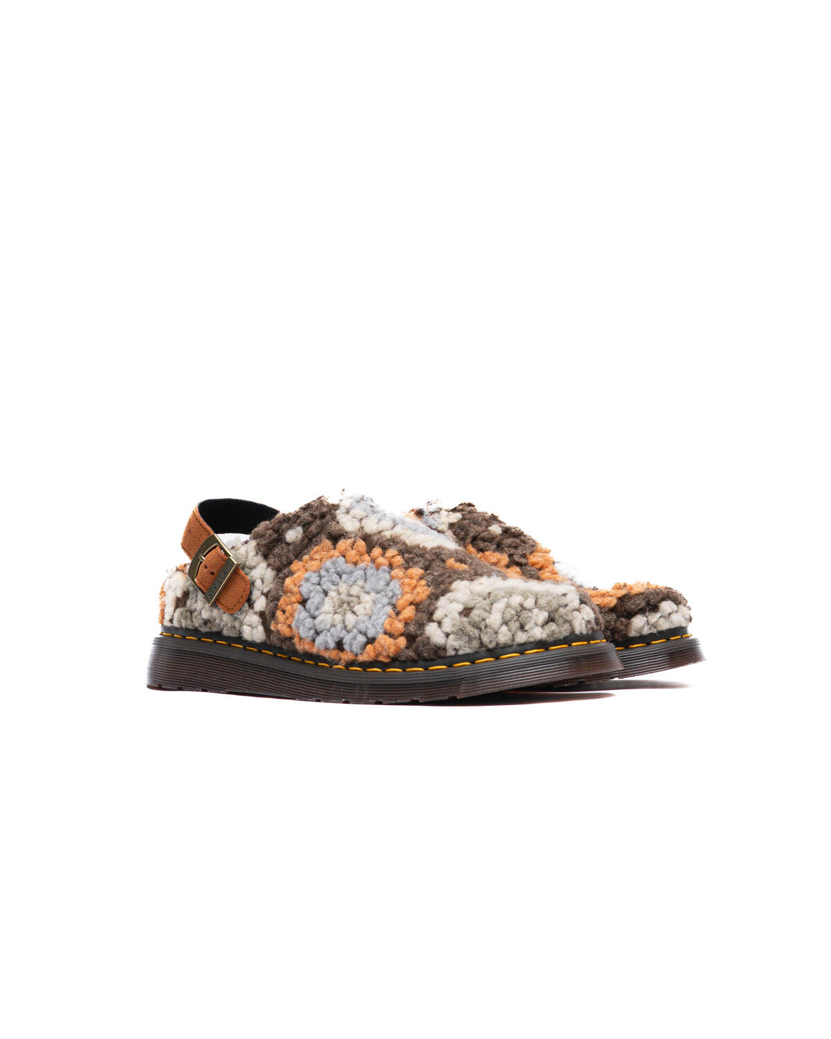 Dr. Martens Isham Crochet Wool Suede Mules in Tan - Image 3