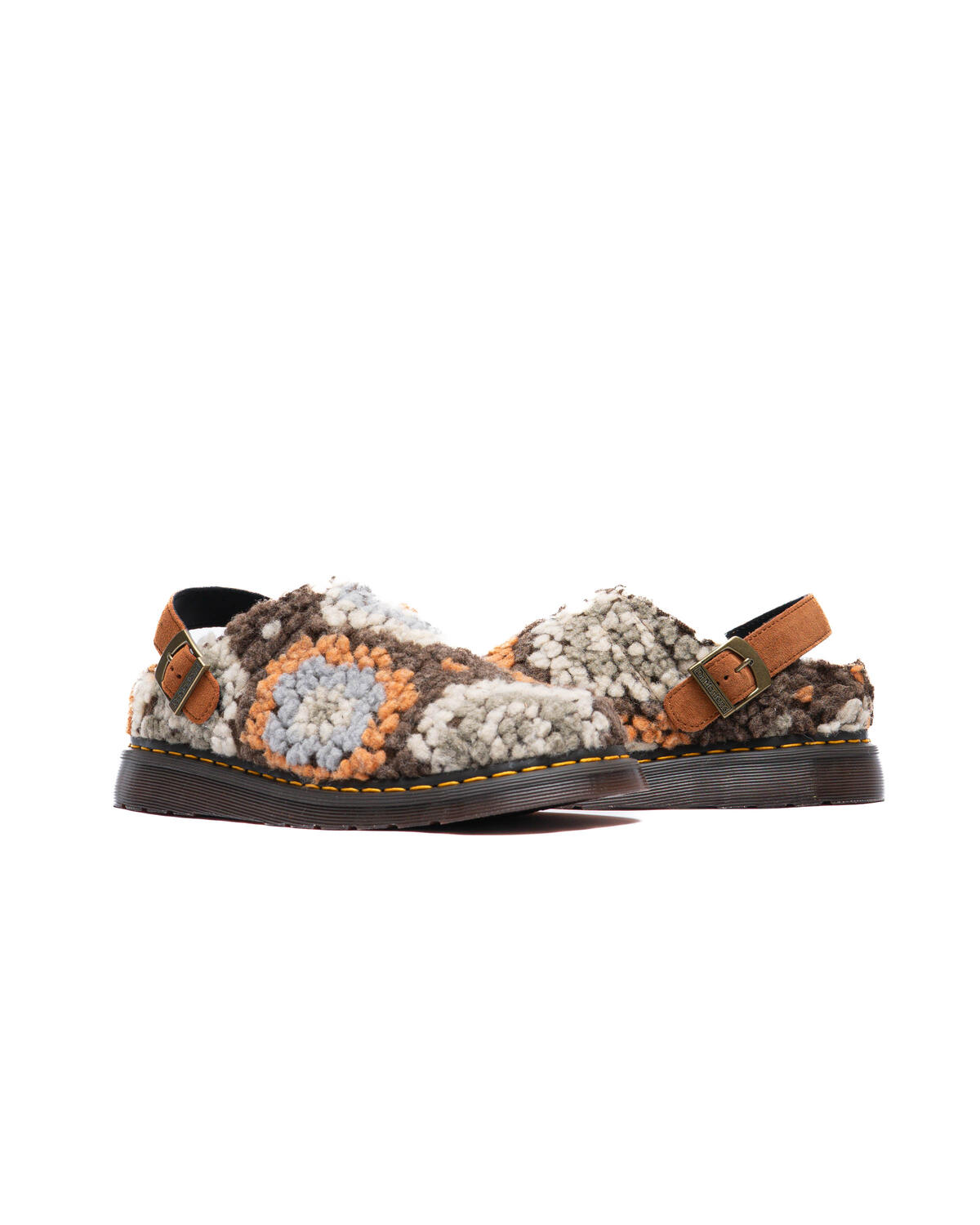 Dr. Martens Isham Crochet Wool Suede Mules in Tan - Image 5