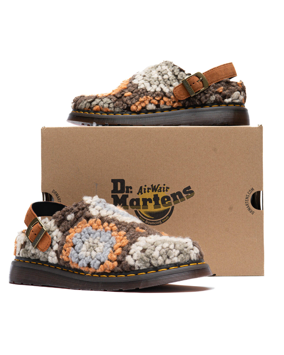 Dr. Martens Isham Crochet Wool Suede Mules in Tan - Image 6