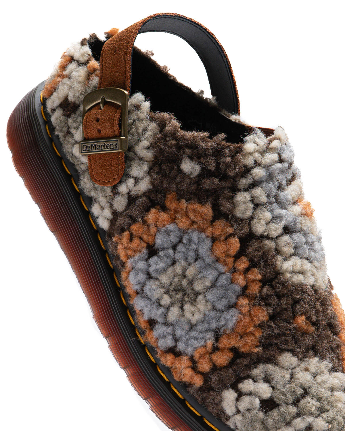 Dr. Martens Isham Crochet Wool Suede Mules in Tan - Image 7