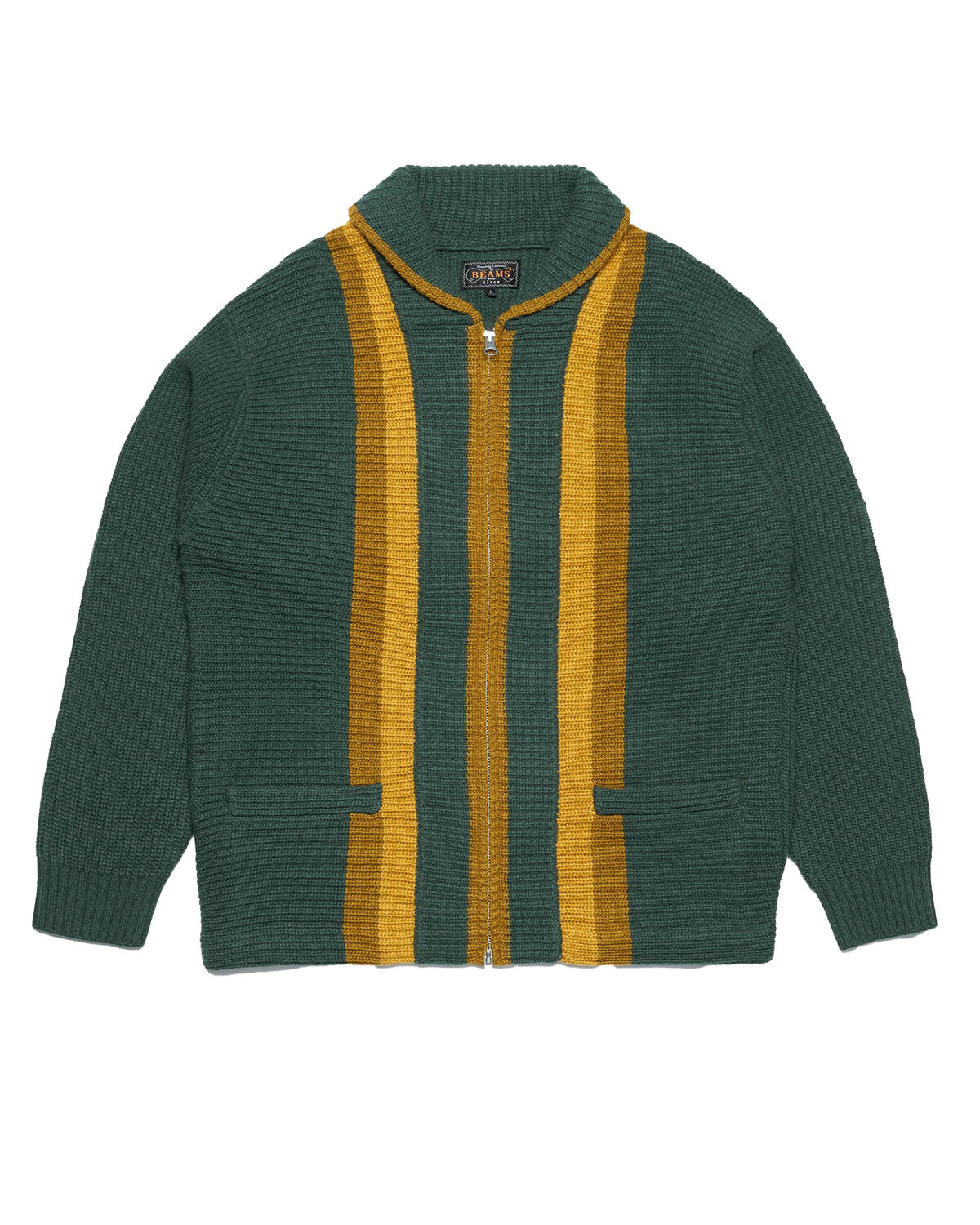 Beams+ Full Zip Shawl Collar Knit - Image 2