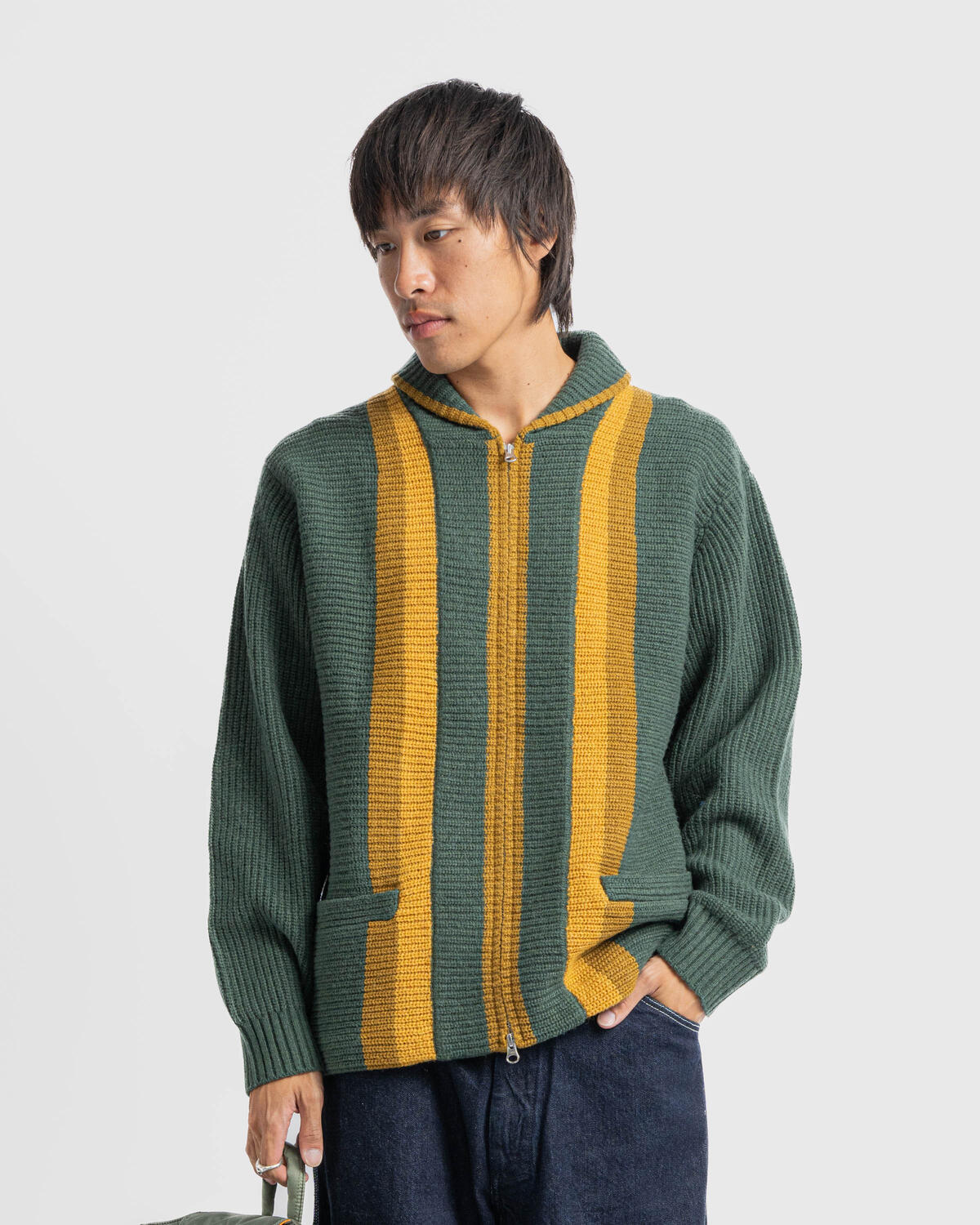 Beams+ Full Zip Shawl Collar Knit - Image 4