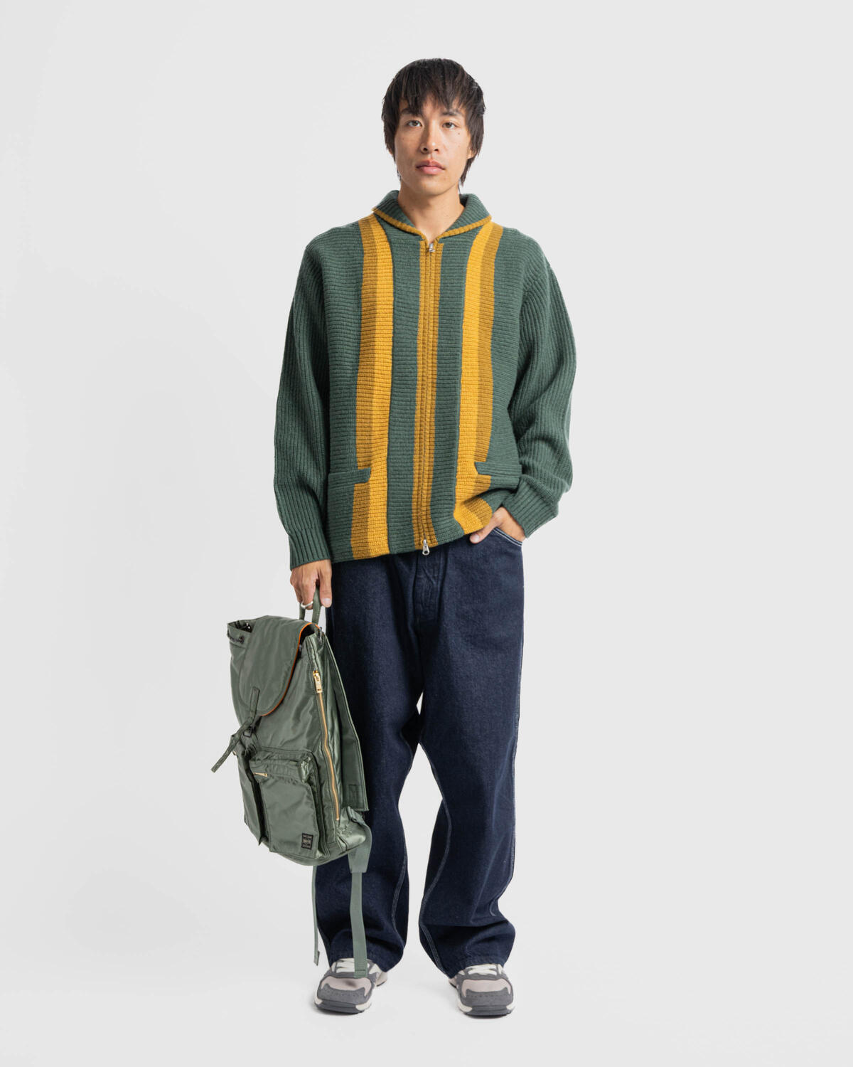 Beams+ Full Zip Shawl Collar Knit - Image 3