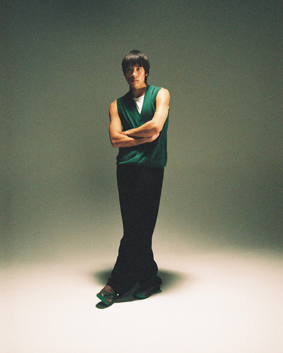 Beamsplus Button Knit Vest Green - Image 7