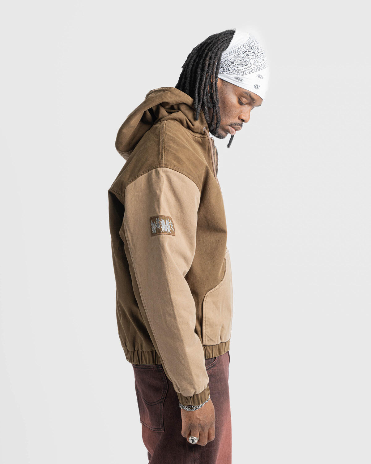 Dime Panel Denim Hooded Bomber - Image 5