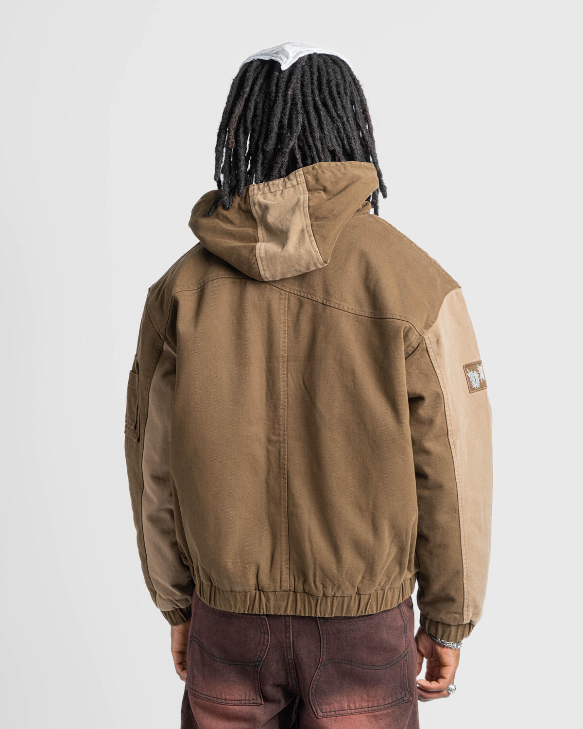 Dime Panel Denim Hooded Bomber - Image 6