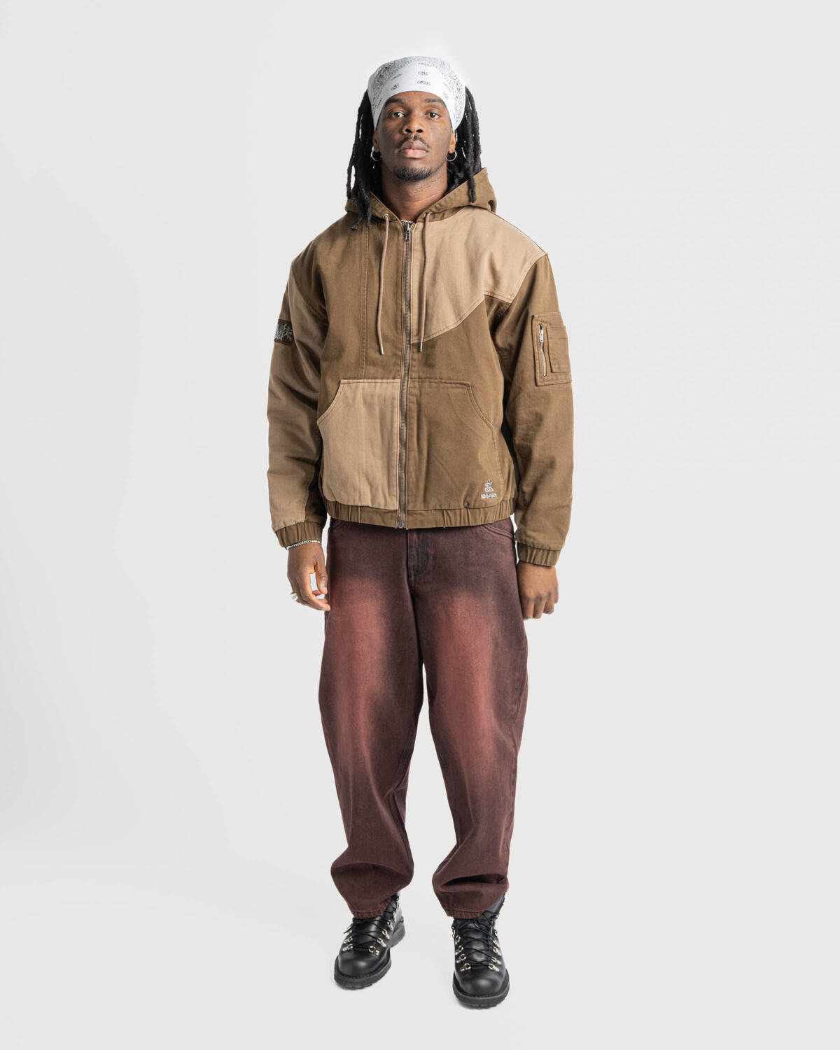 Dime Panel Denim Hooded Bomber - Image 3