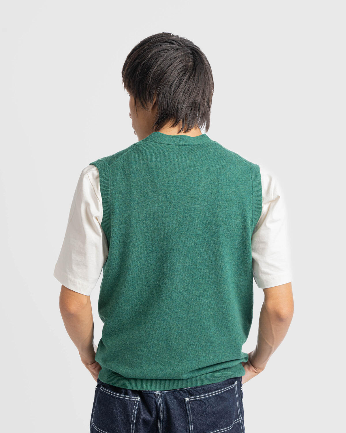 Beamsplus Button Knit Vest Green - Image 6