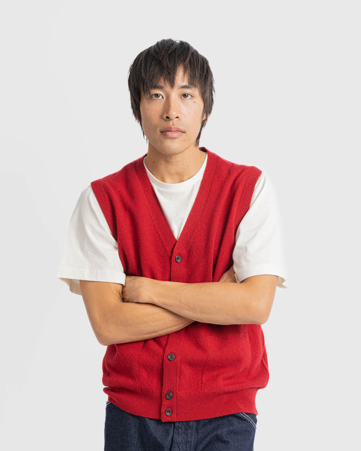 Beamsplus Button Knit Vest Solid - Image 4