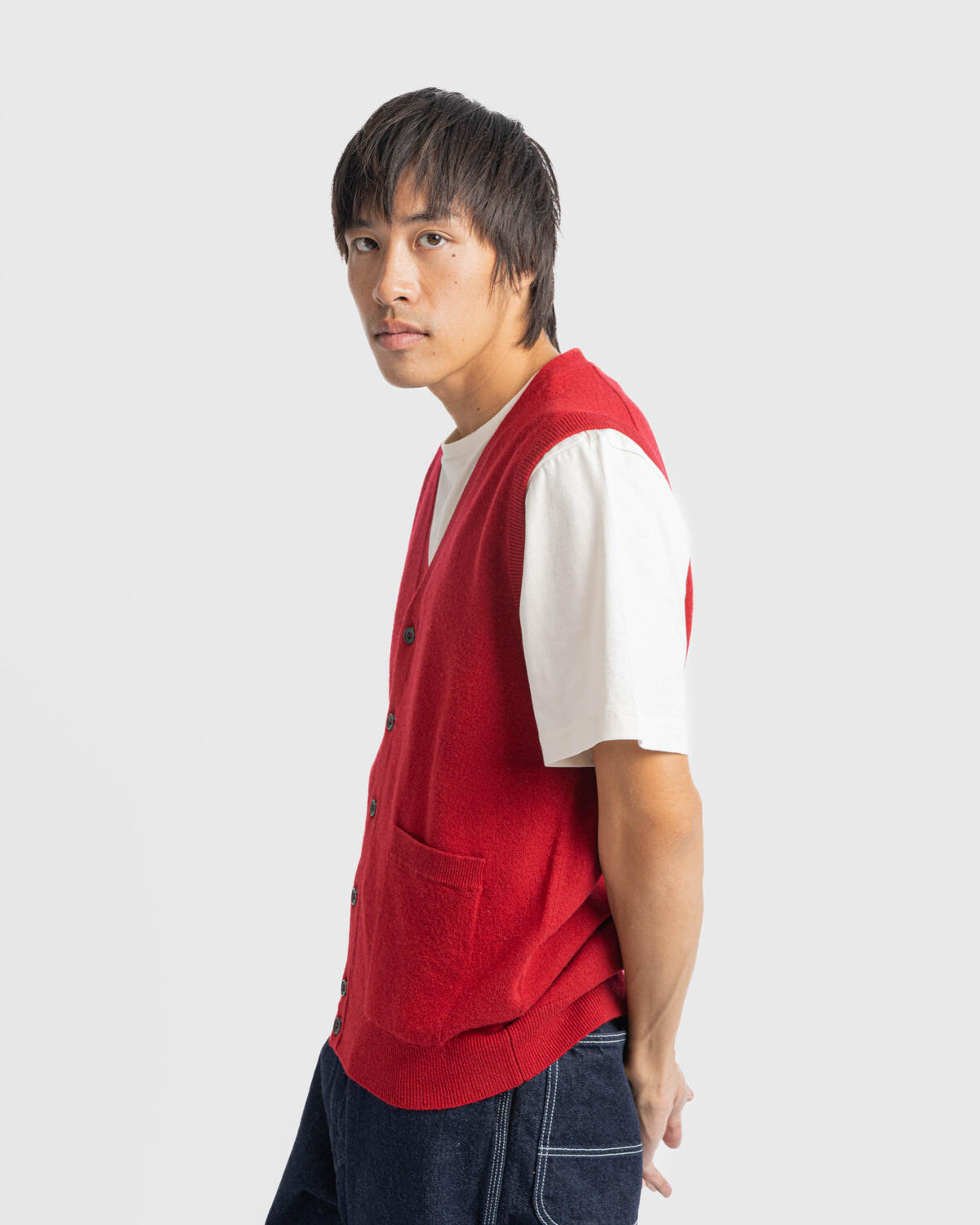 Beamsplus Button Knit Vest Solid - Image 5
