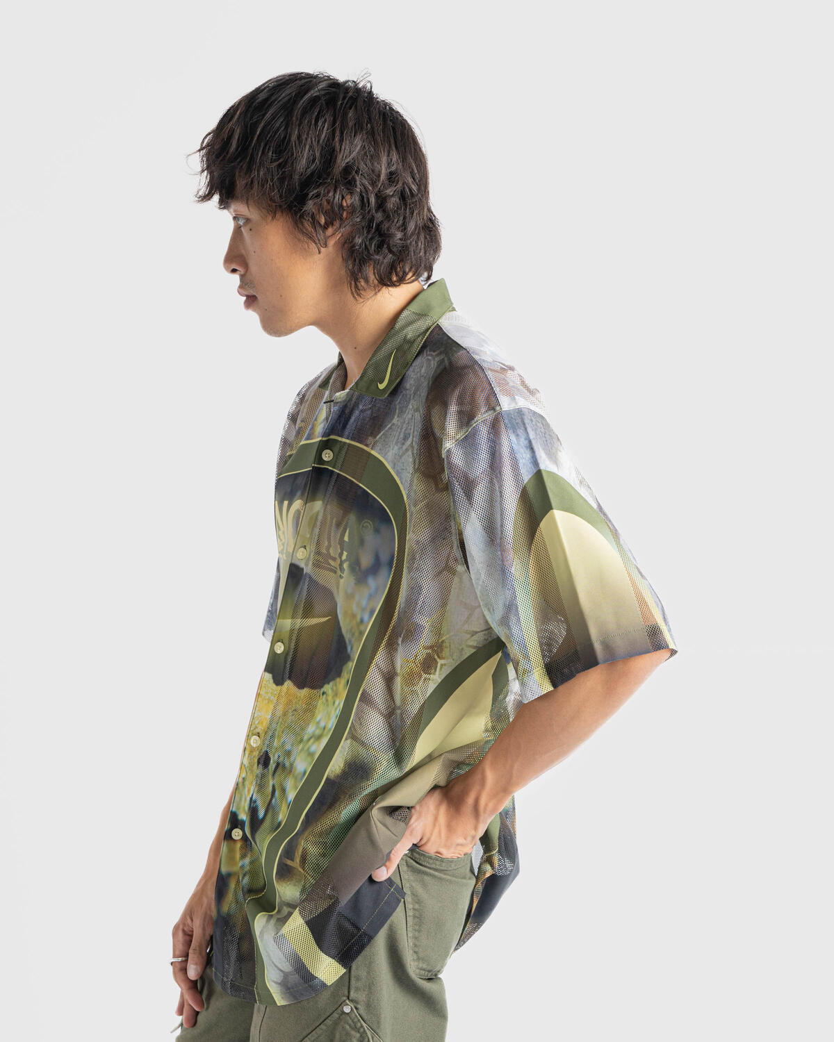 Nike x NOCTA NRG Opal Button Down - Pilgrim/Oil Green/Black - Image 8