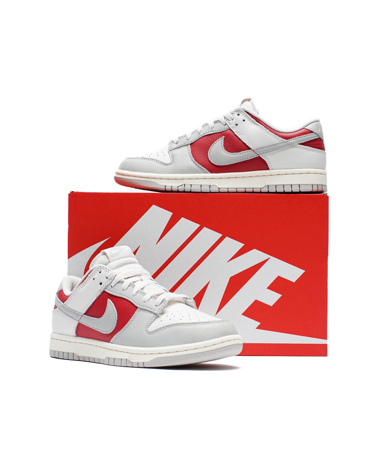 NEW Nike Dunk Low Retro Ohio State OSU Phantom Grey Red HJ9093-030 10, 10.5 Nike Dunk Low Retro Light Iron Ore Grey Gym Red Shoes  main image 2