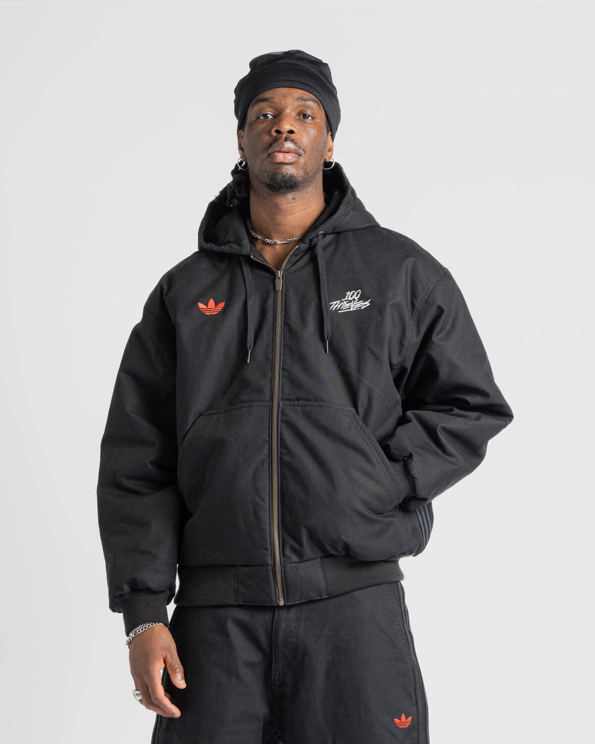 Adidas 100 Thieves Jacket 'Black' - Image 13