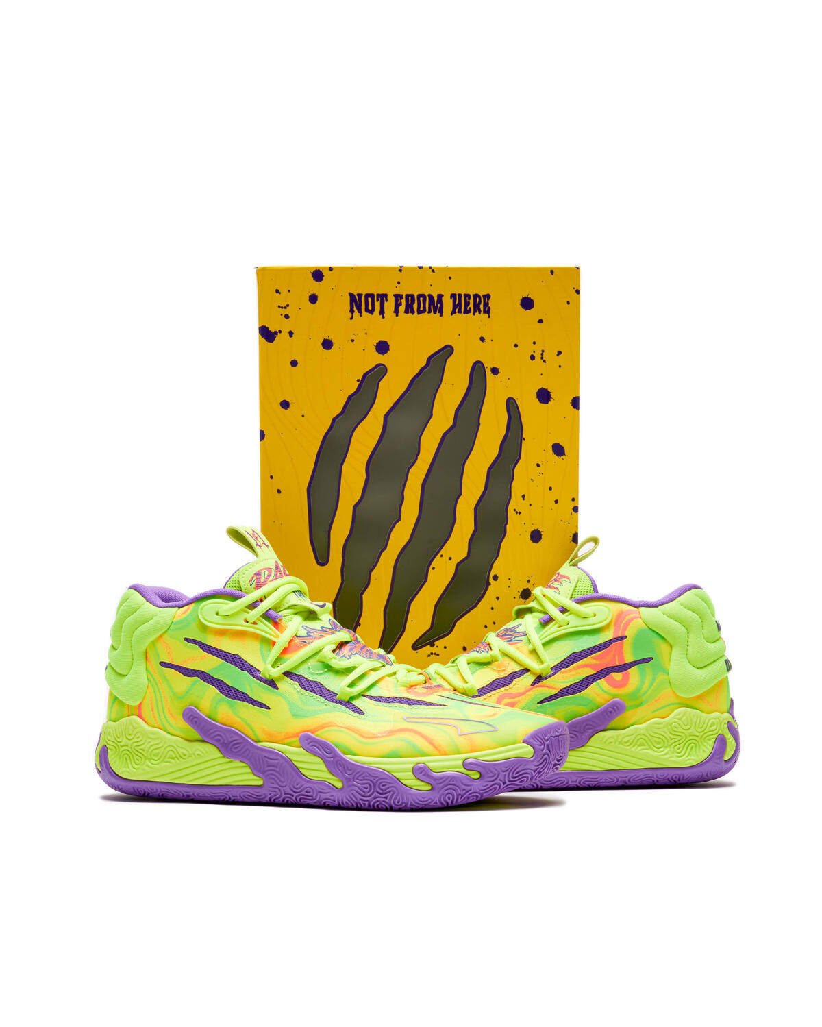 PUMA MB.03 "Spark" 'Safety Yellow-Purple Glimmer' Basketball Shoes - Image 9