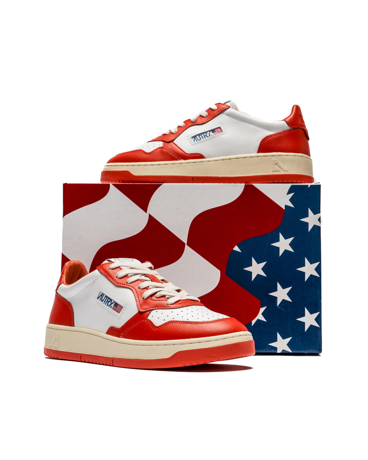 Autry Medalist Low Leat / White / Tangerine - Image 6