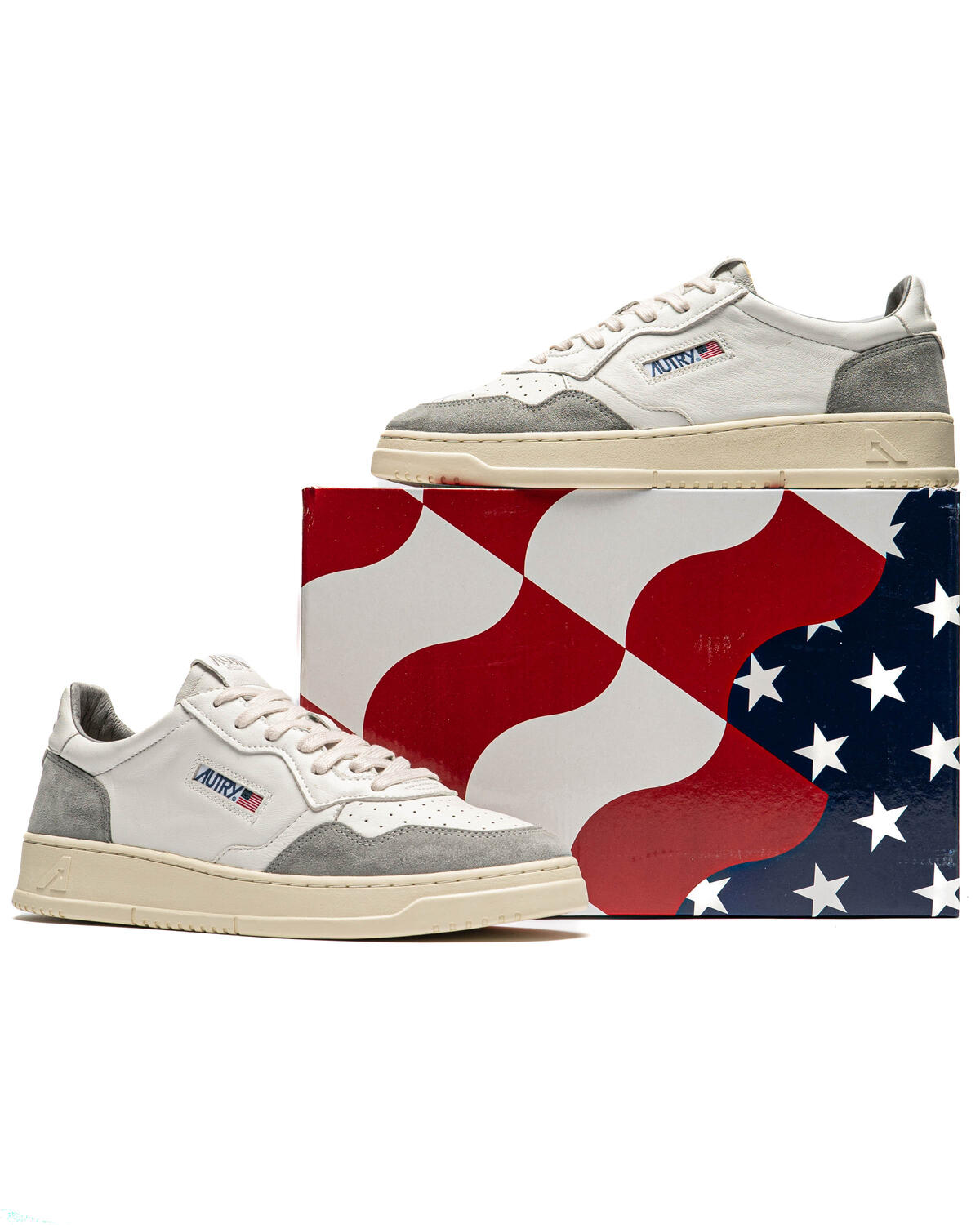 Autry Medalist Low Goat / Suede - Wht Grey - Image 13