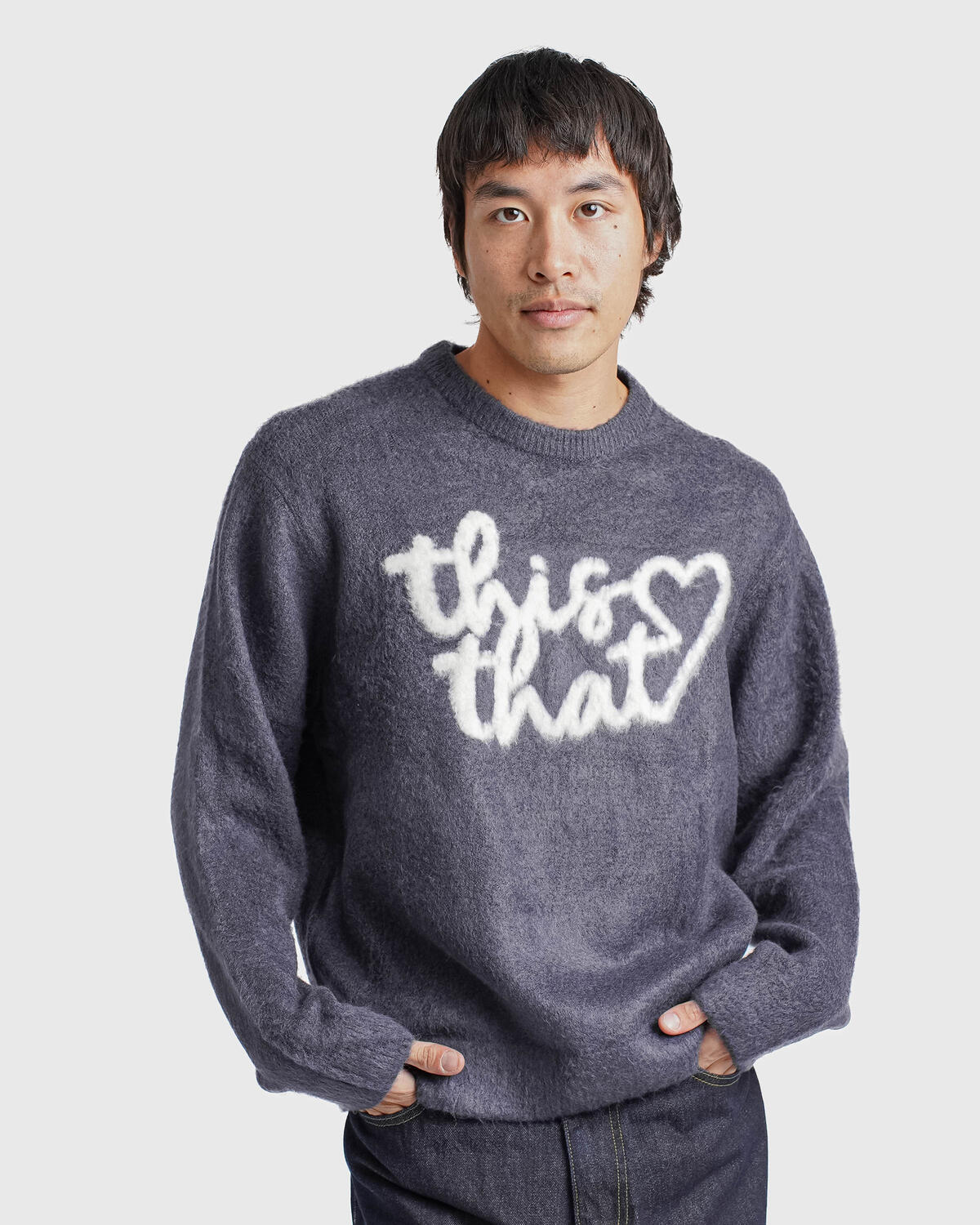 thisisneverthat Heart Logo Knit Sweater | TN243KKNPK11-PUR | AFEW 