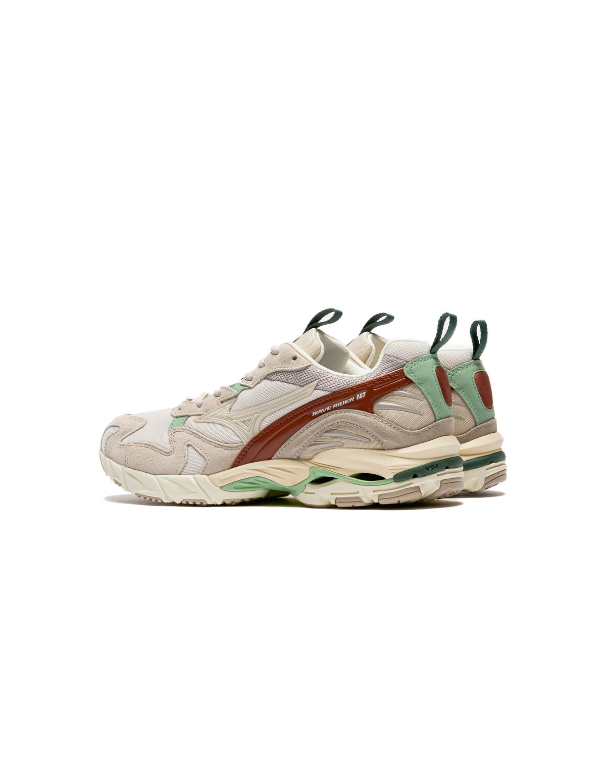 Mizuno Wave Rider 10 Beige / Grün - Image 10