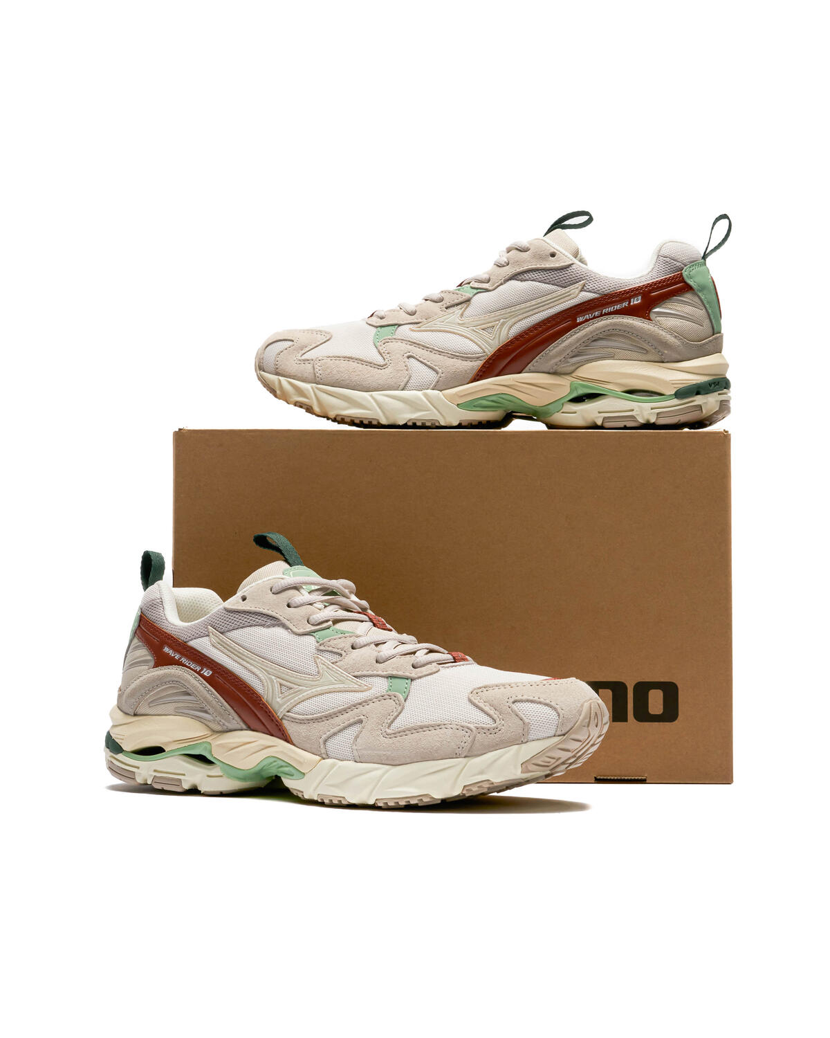 Mizuno Wave Rider 10 Beige / Grün - Image 12