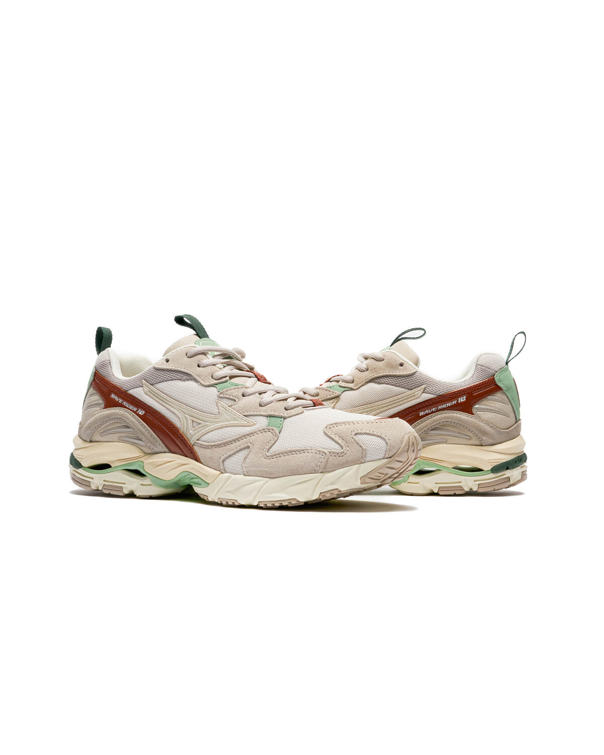 Mizuno Wave Rider 10 Beige / Grün - Image 11