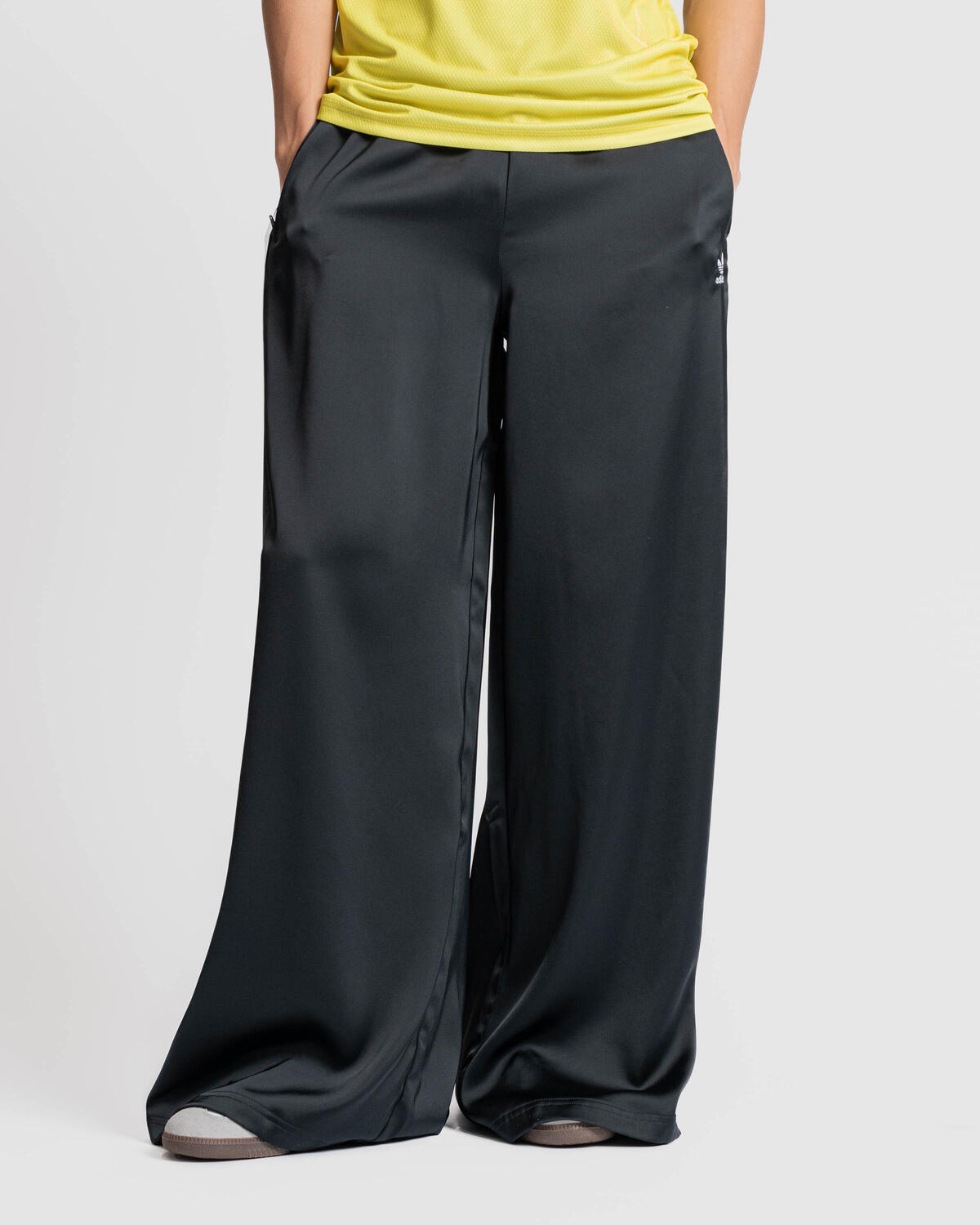 Adidas Adicolor Satin Wide Leg Track Pants Black/White - Image 12