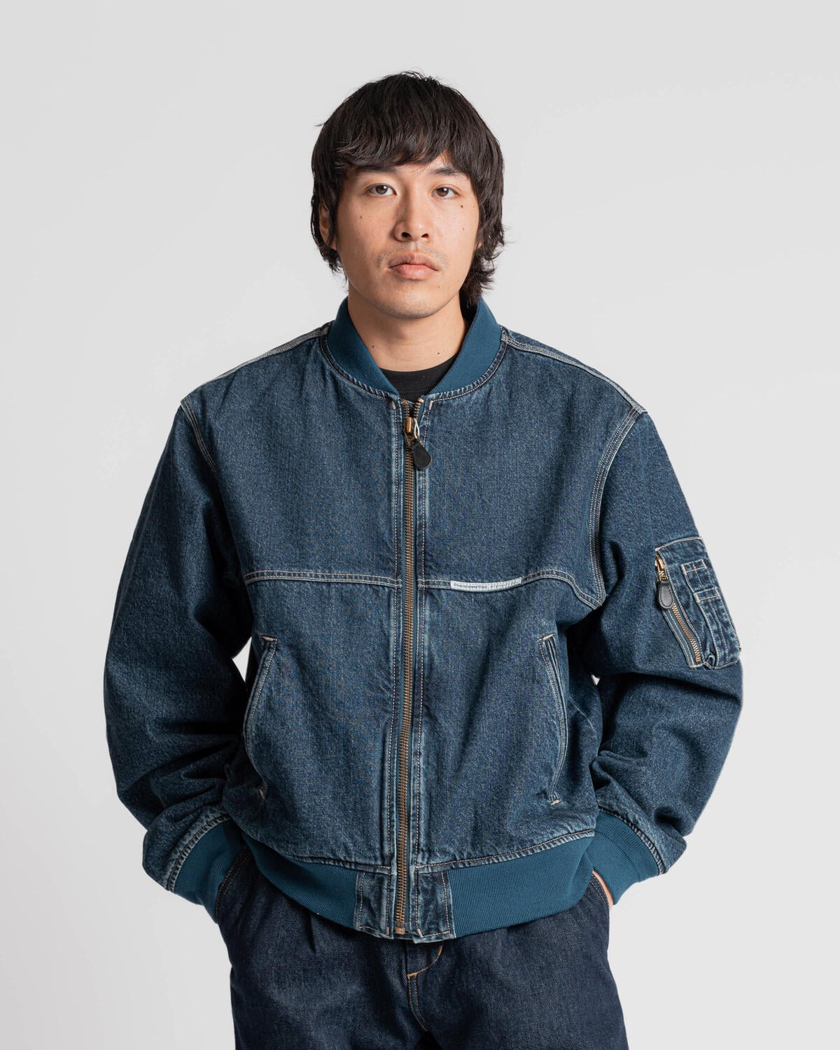 thisisneverthat Denim Bomber Jacket | TN243DOWLS01-BLU | AFEW STORE