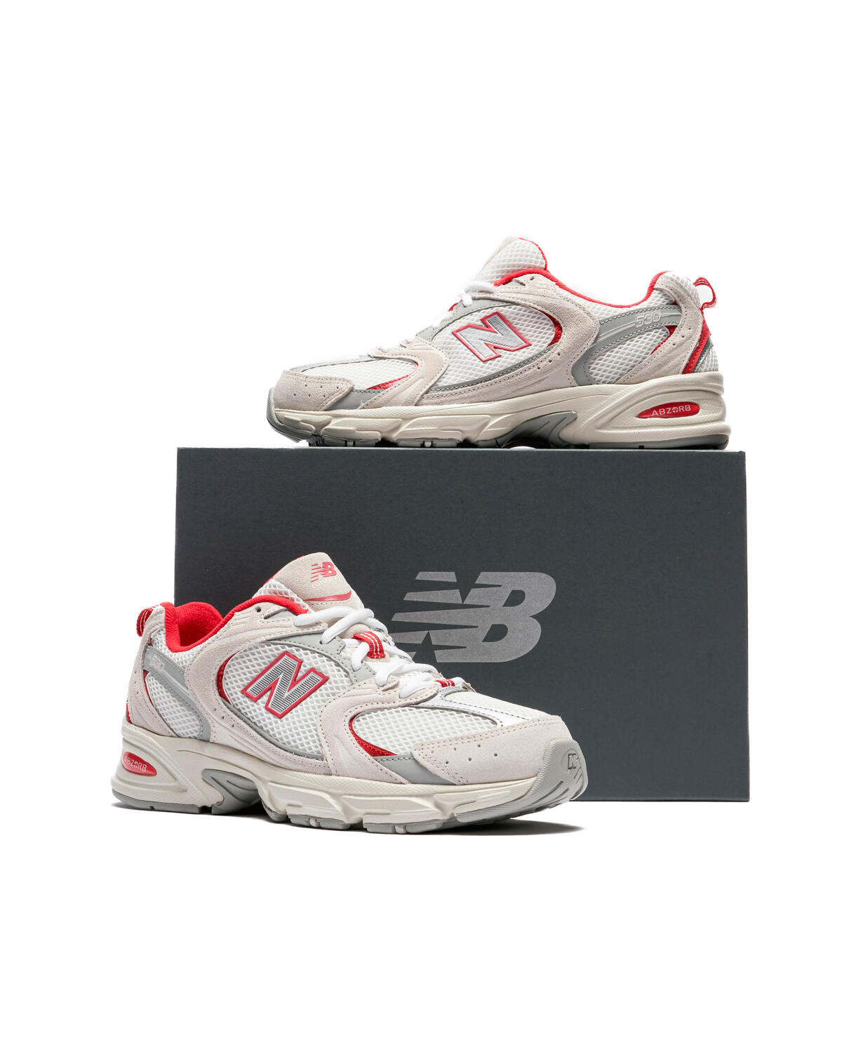 New Balance 530 Reflection / Moonbeam - True Red - Image 6