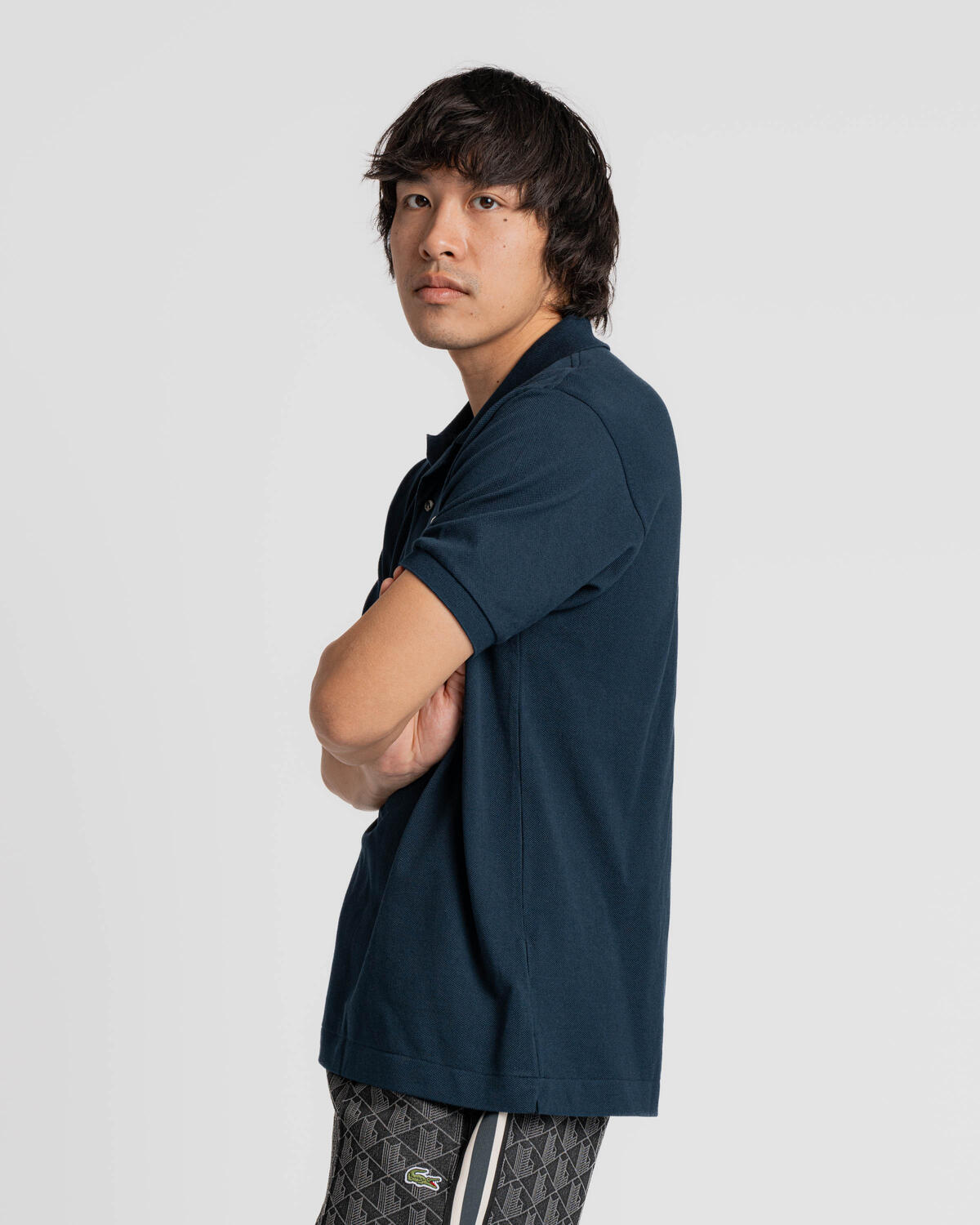 Lacoste Ripped Collar SS Polo I Navy - Image 5
