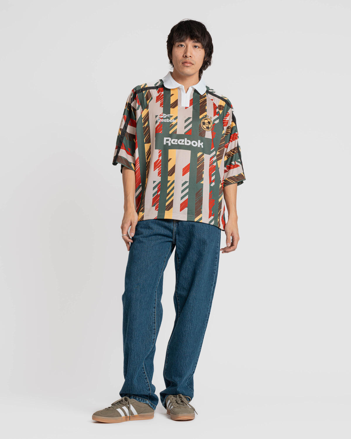 Reebok Soccer Tee 22 Graphic Beige/Red - Image 3