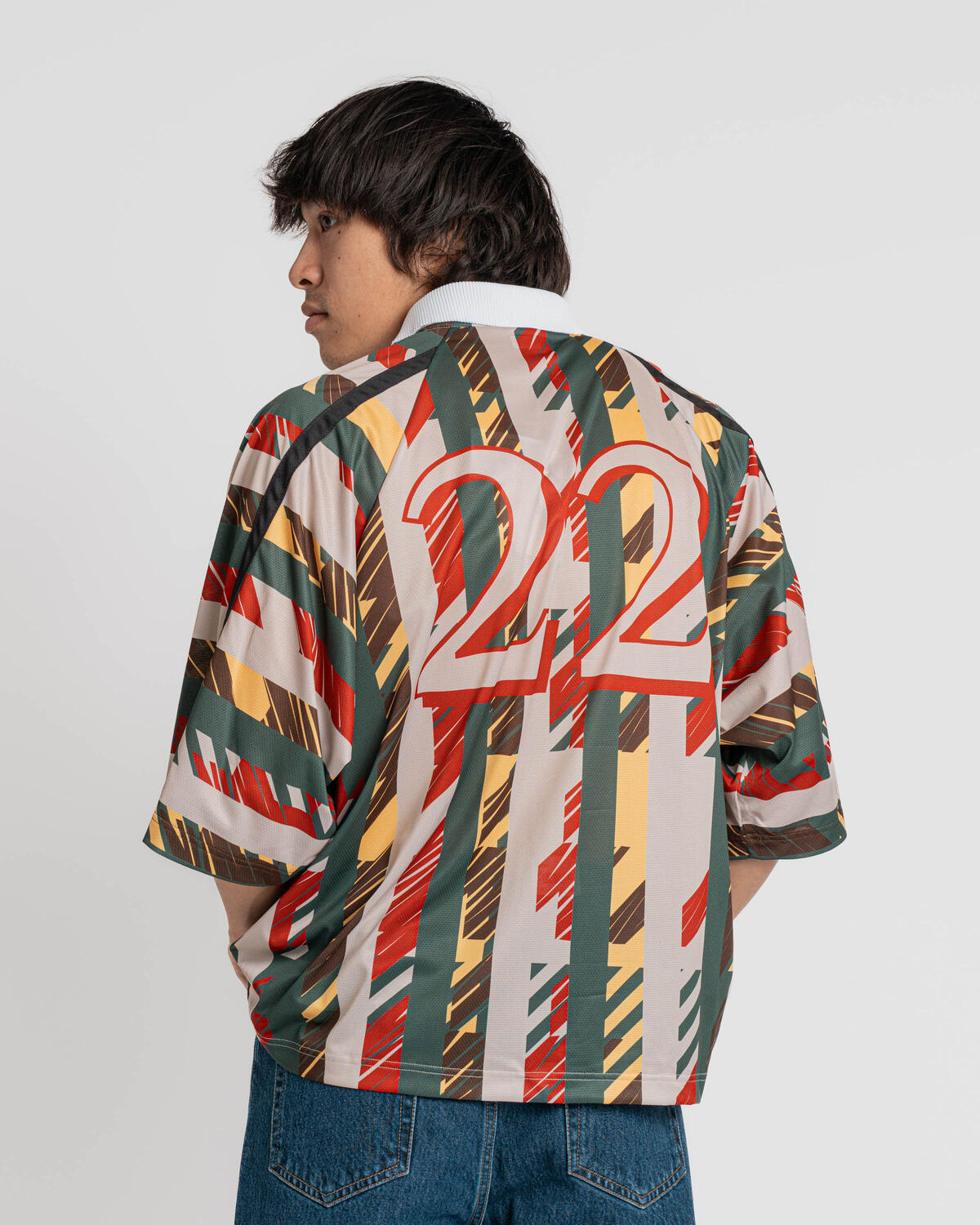 Reebok Soccer Tee 22 Graphic Beige/Red - Image 6