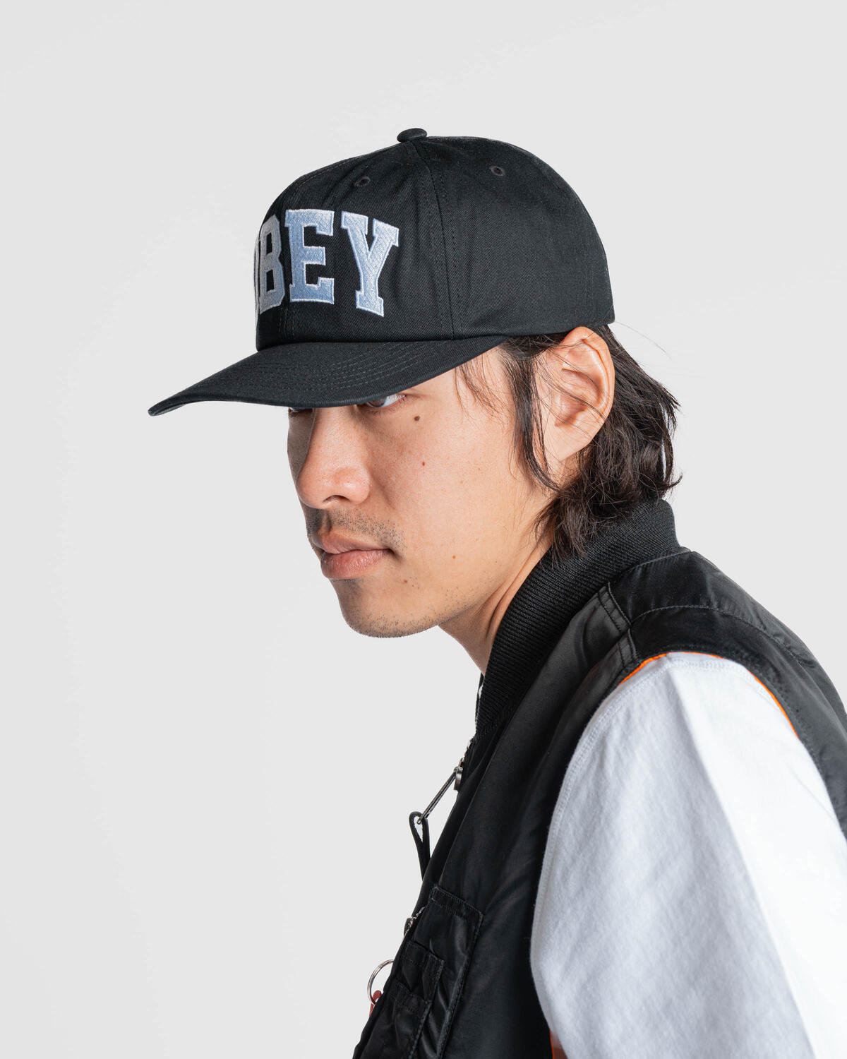 Obey COLLEGIATE 6 PANEL STRAPBACK | 100580404-BLK | AFEW STORE display picture 3