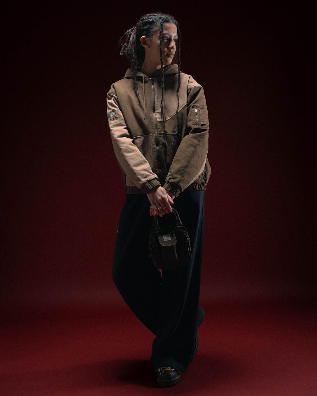 Dime Panel Denim Hooded Bomber | DIMEFA244COF | AFEW STORE