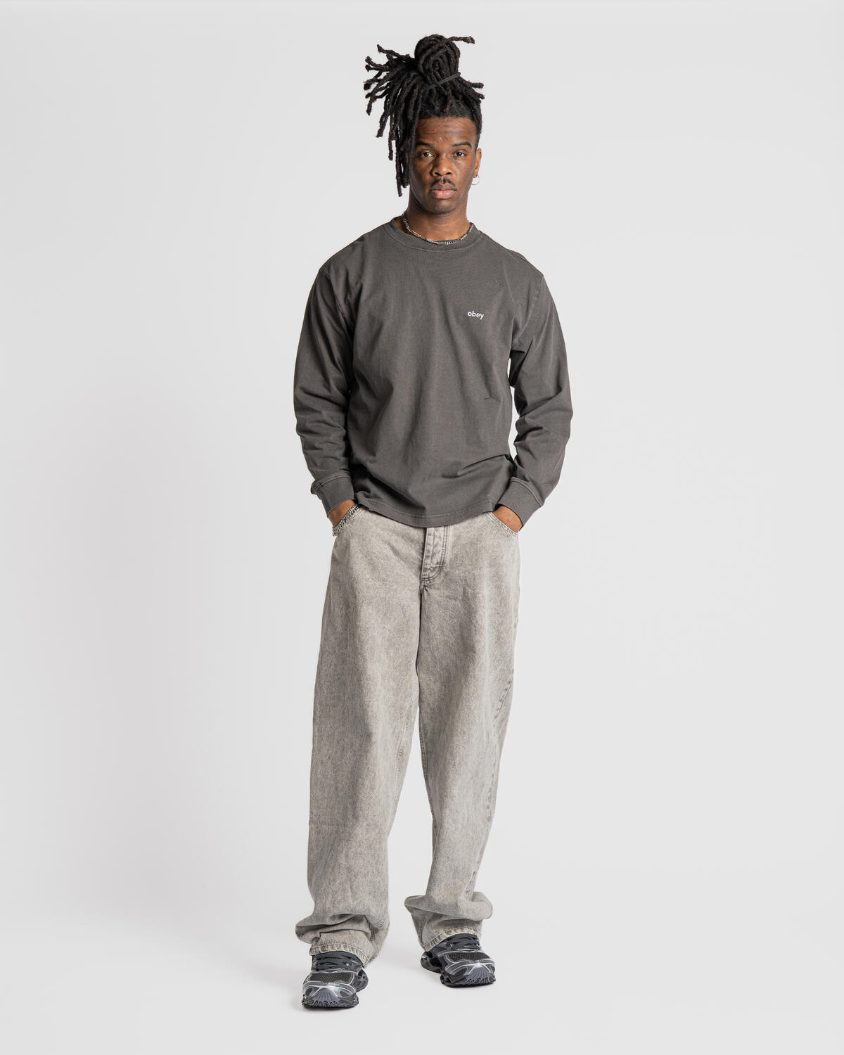 Obey Long Sleeve TEE Black - Image 3