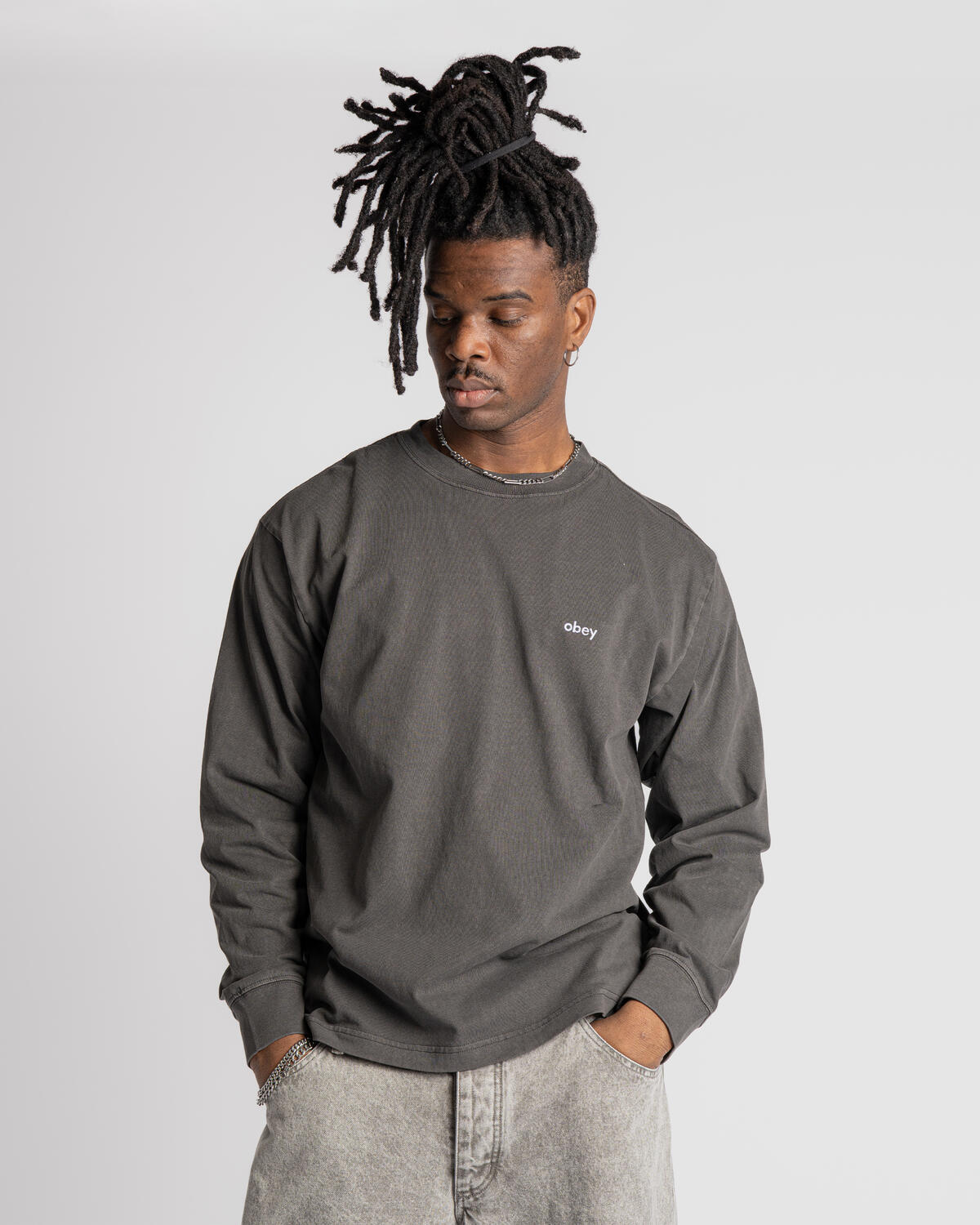 Obey Long Sleeve TEE Black - Image 4