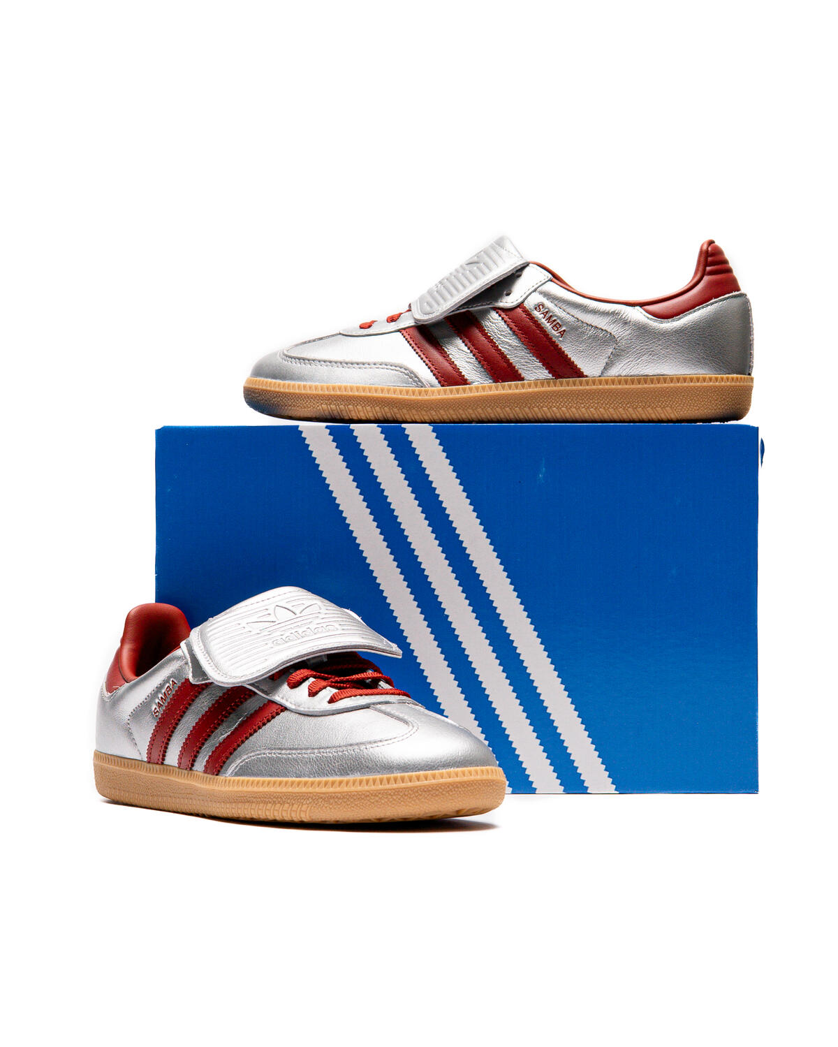 Adidas Samba Long Tongue Silver Metallic / Preloved Ruby (Women's) - Image 28