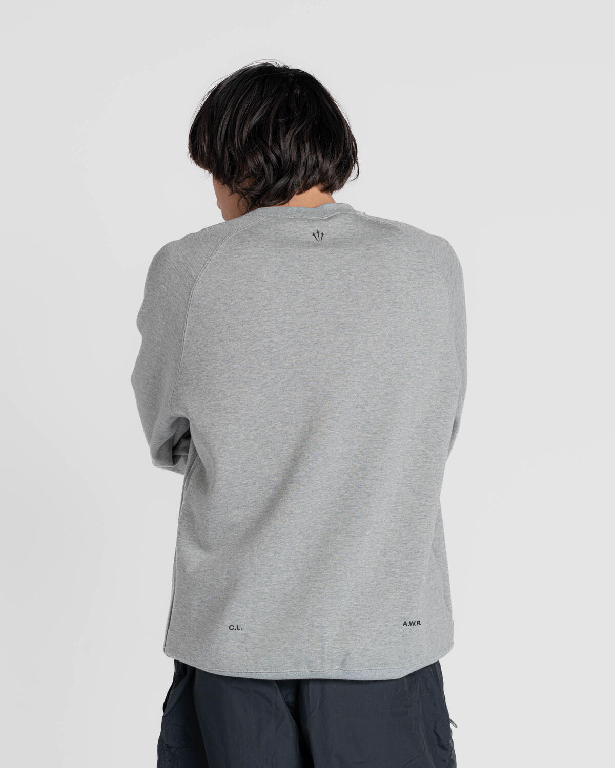 nike revival crew neck sweat in grey