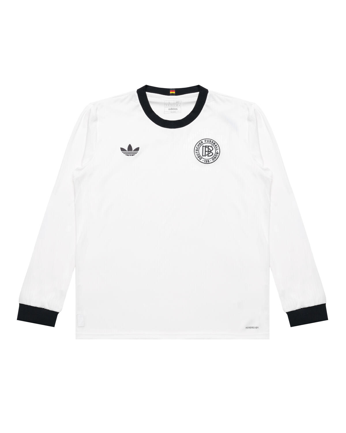 adidas originals adicolor long sleeve football jersey in white cw1225