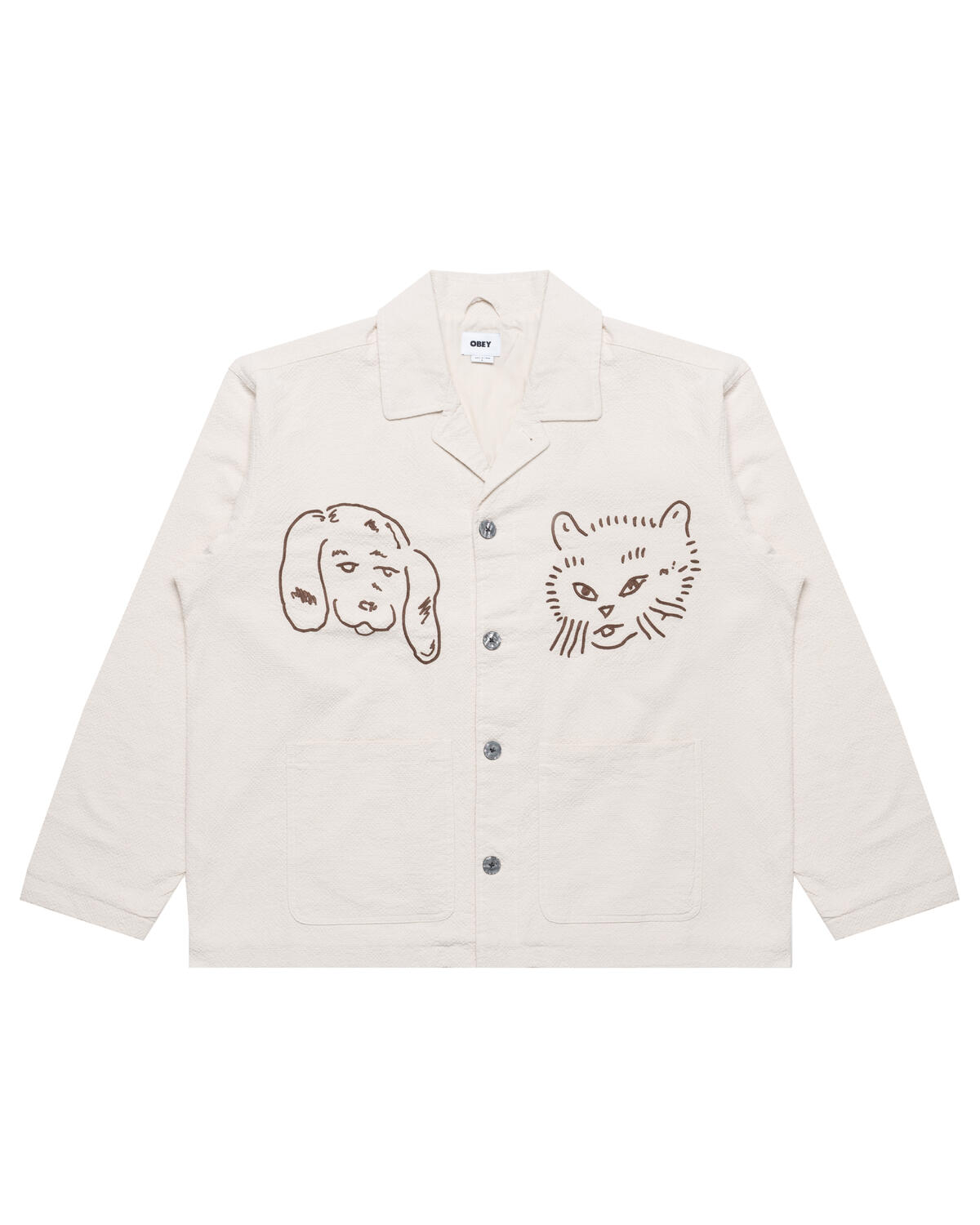 Obey Vesta Shirt Jacket - Egret - Image 4