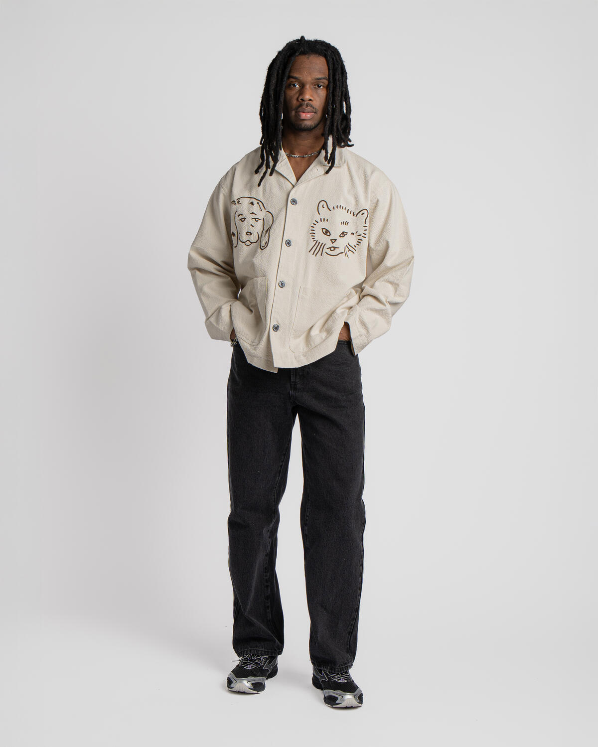 Obey Vesta Shirt Jacket - Egret - Image 5