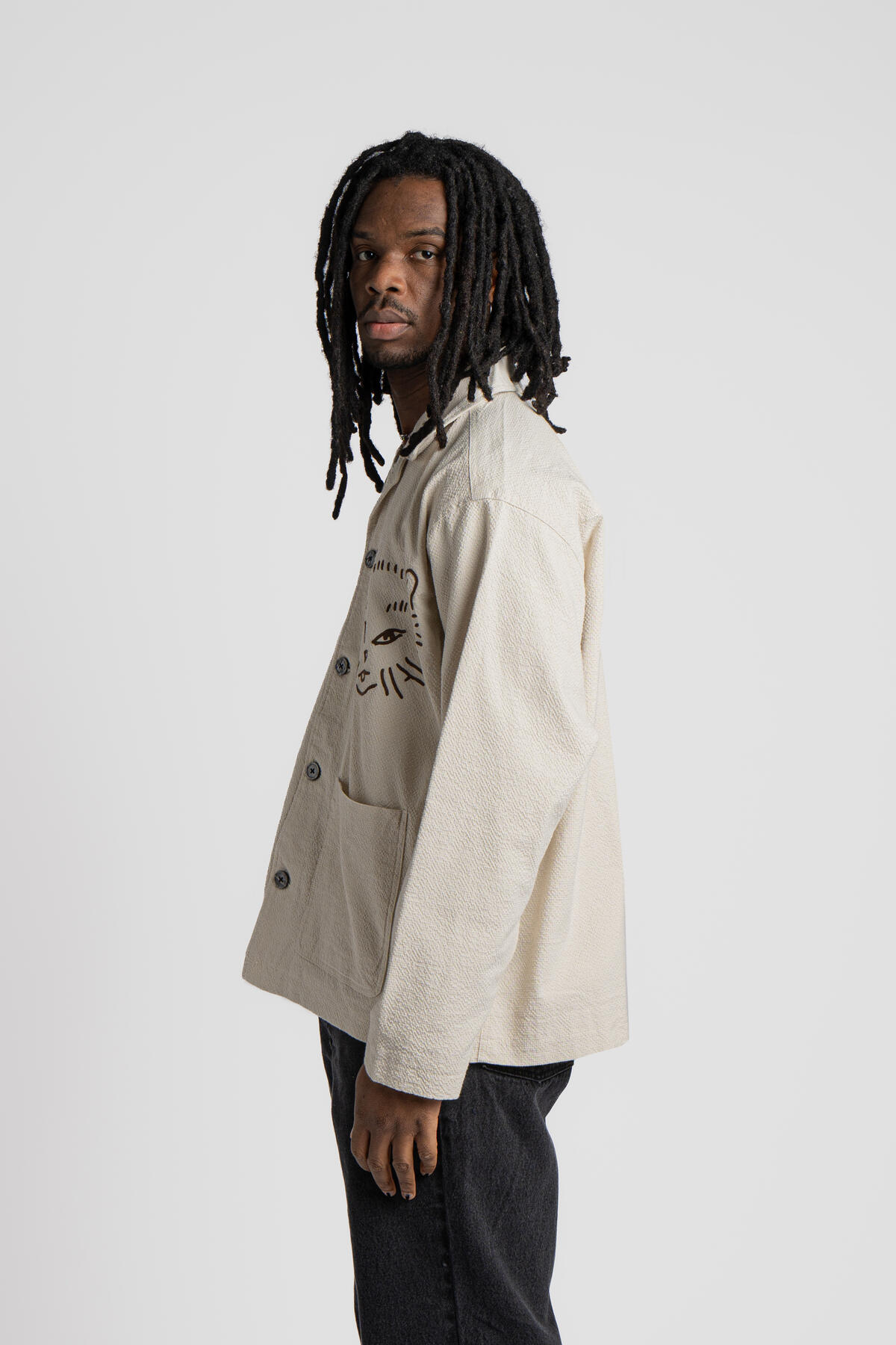 Obey Vesta Shirt Jacket - Egret - Image 7