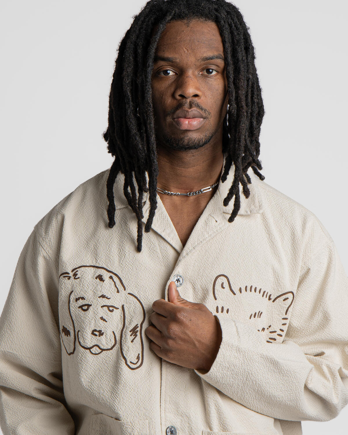 Obey Vesta Shirt Jacket - Egret - Image 9