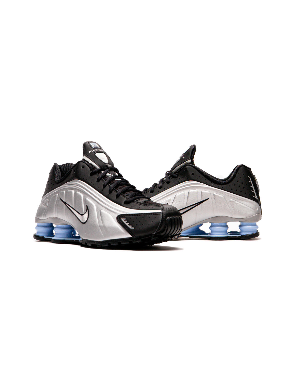 Nike Shox R4 Metallic Silver / Black / Psychic Blue - Image 22
