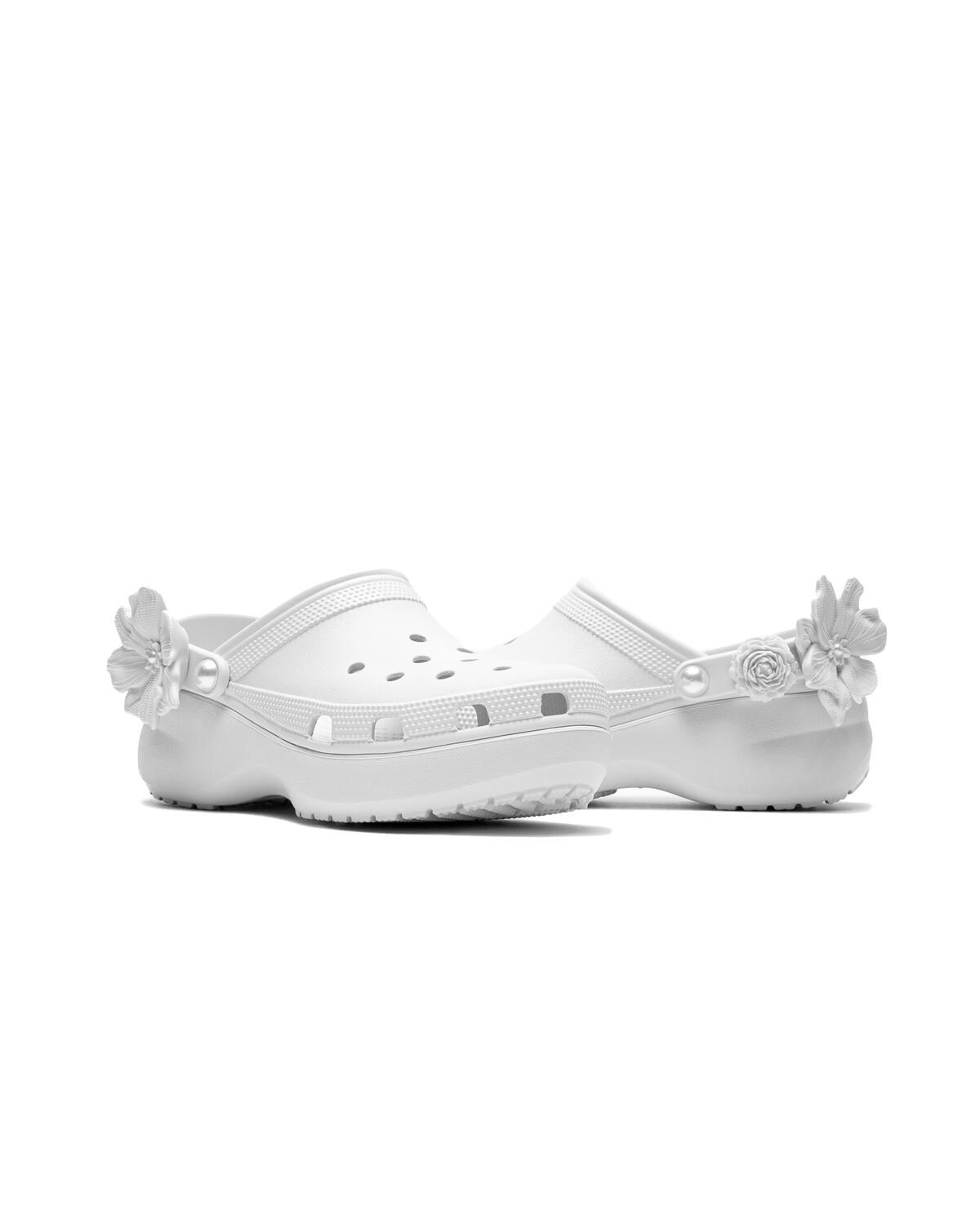 Platform Crocs White With Chain Clogs Festival Platform Crocs Bae