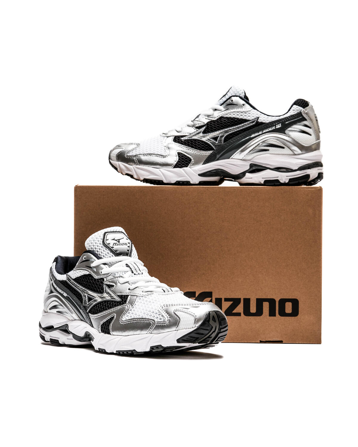Mizuno Wave Rider 10 Weiß / Silber / Schwarz - Image 12